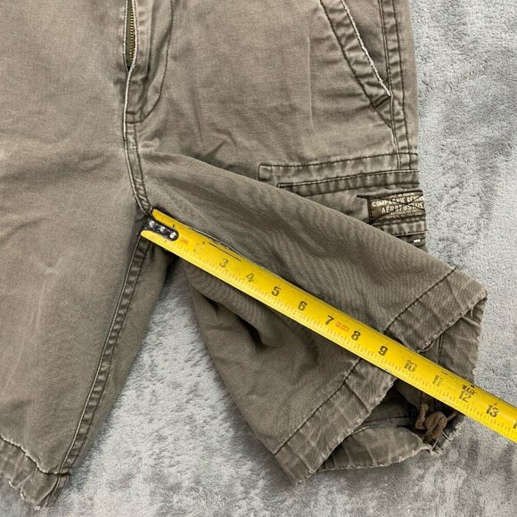 Aeropostale A87 Shorts Mens Size 29x10” Brown Cargo Drawstring Distressed Y2K - Picture 4 of 12